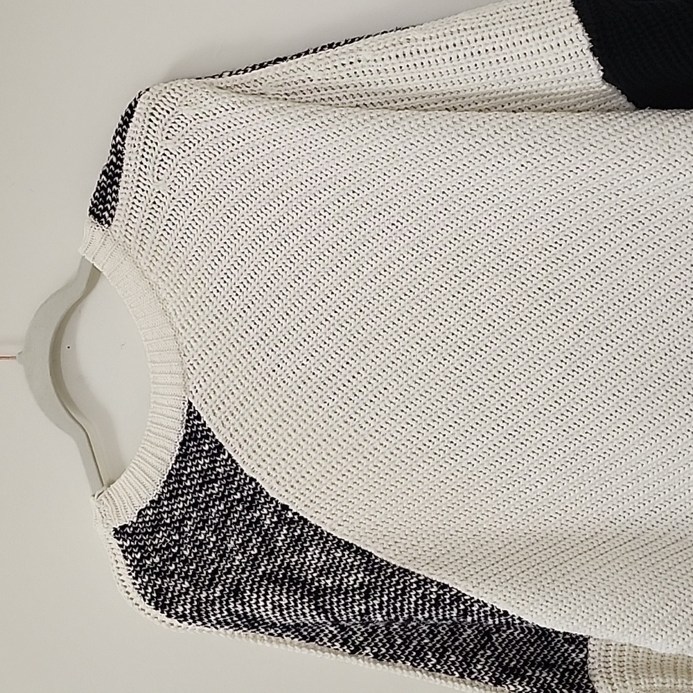 Maje Paris Patchwork Cape/ Cocoon/ Poncho Black/ Off White Size M-L - Picture 12 of 16
